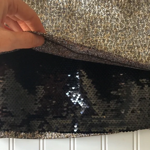 Sachin & Babi cocktail mini dress metallic gold silver black mesh sequin NWT - Picture 4 of 16